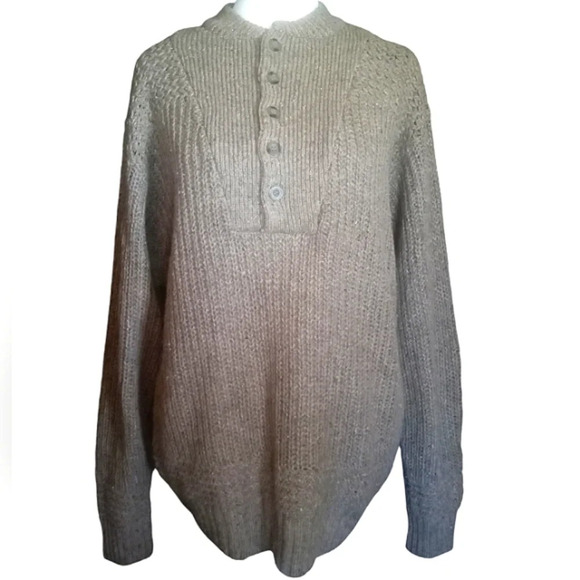 Northeast Outfitters Vintage Henley Chunky Knit Pop Over Sweater Size Medium - Picture 1 of 7